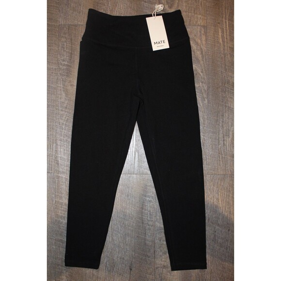 Mate the Label Women Organic Sports Racerback Bra Leggings 2 Pc Set BLACK - Picture 3 of 13